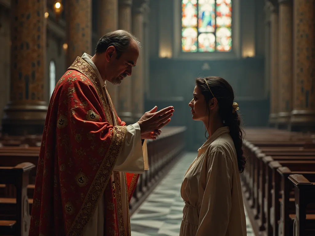 An image of Ash Wednesday where the priest places the cross on the forehead of a faithful Christian