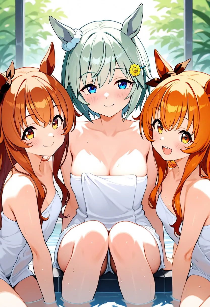 3girlsUma Musume)Seiun Sky、Tokai Teio、mayano top gun(Uma Musume )「NSFW」「Lily」「３girls」 ３girls、３girls、smile,, Best Quality Official Art best qualitysmile,,best quality smile,,best quality best qualitysmile ,,best quality ( best quality )、(Nonsense)、( very de...