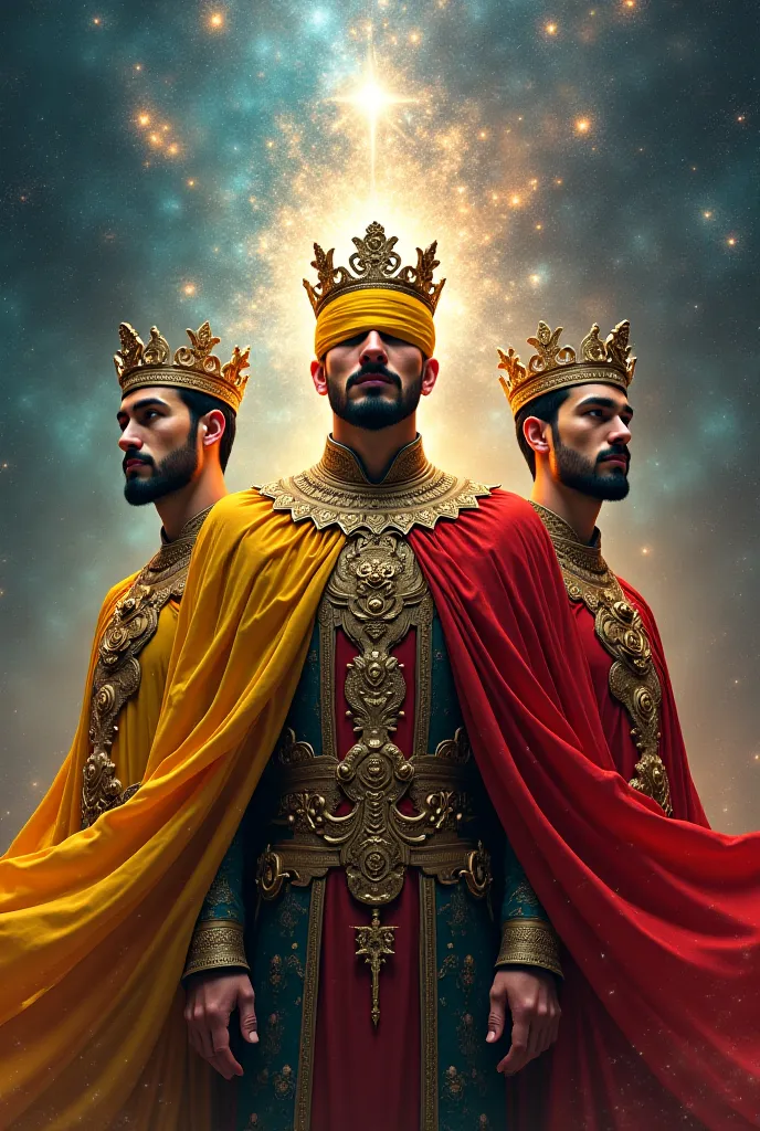 Create 3 kings over a universe The Blindfolded King, Yellow King Scarlet