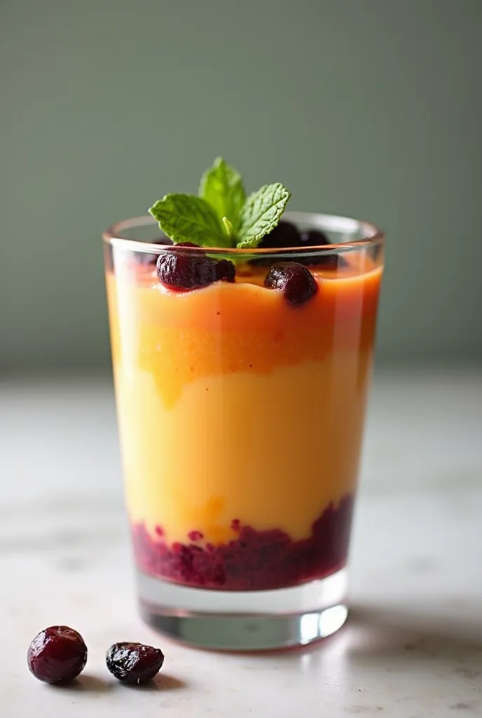 Healthy dessert with prunes and apricots in a glass cup