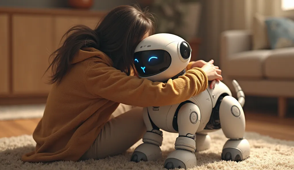 Cat owner embraces dog robot