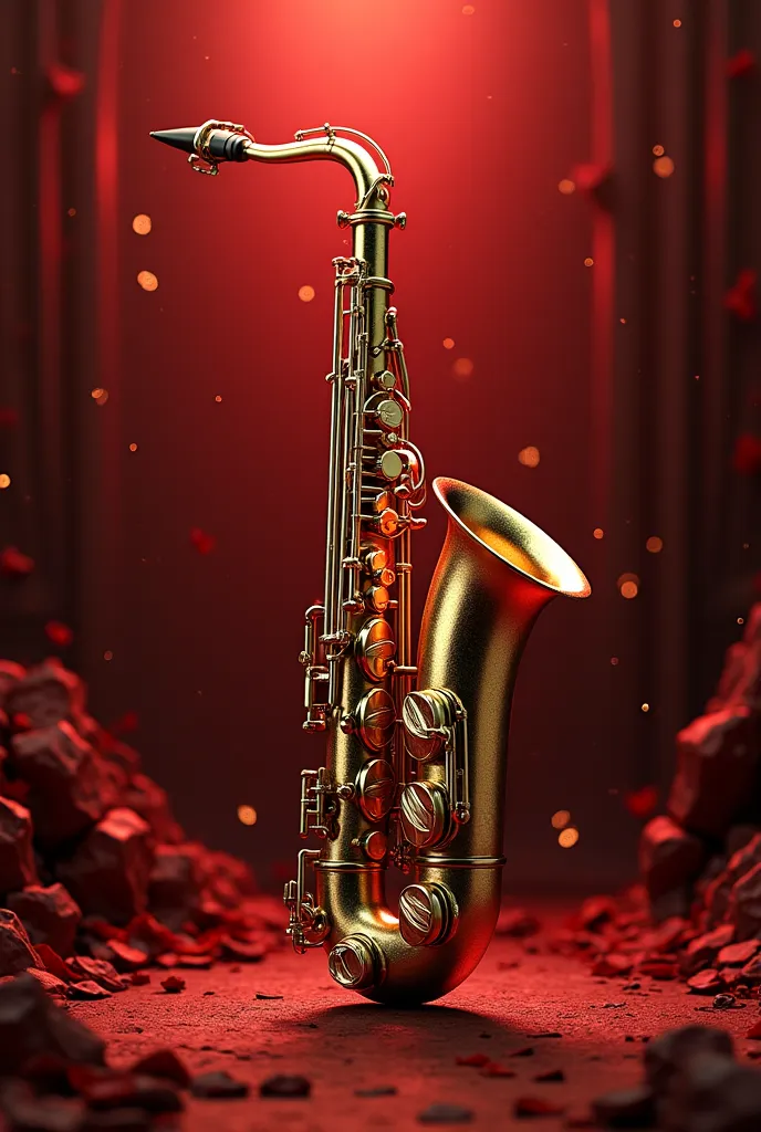 Create a background for the interface of a saxophone app in red colors 