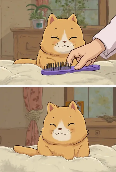 Scene 2: Brushing the Fur

📌 [Visual: Mom Cat 1 gently brushing Fluffy’s fur while she purrs.]

🐱 Mom Cat 1: “Step one: Always start with a smooth base. A good brush makes fur fluffy and shiny!”

😺 Fluffy: “Ooooh, that feels nice!”