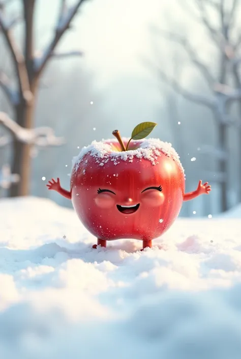 An apple
 Play in the snow