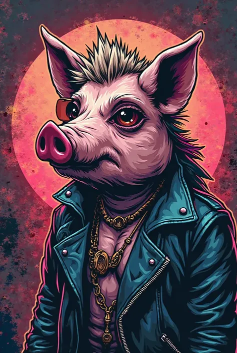 Rocker pig logo say japifunk