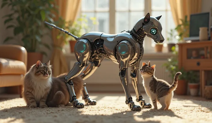 Robot dog adopted by cat owner