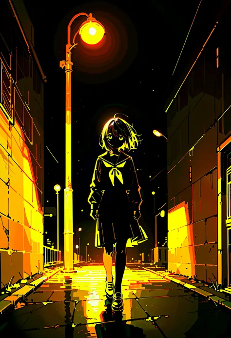 A Lone Figure Under a Streetlamp