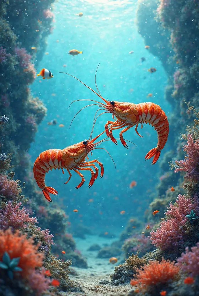 2 crustaceans with beautiful scenery
