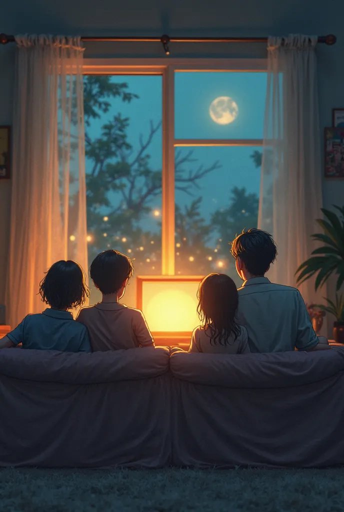 It is explained that the/the protagonist lived in a house with her mother, father and brother/a and the characters are placed sitting on the couch watching television. One day, everyone was sitting and the/the protagonist comes out, goes behind the house a...