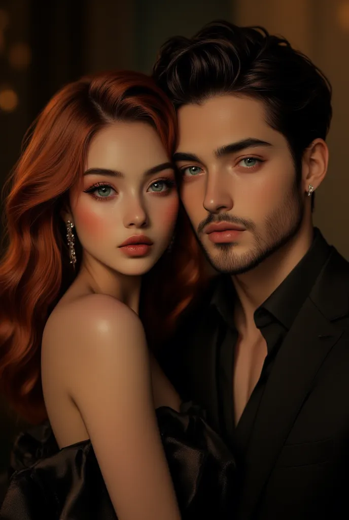 Animated semi-realistic portrait of a stunning and sophisticated couple

A couple with a magnetic and elegant presence, with intense features and a beauty that combines realism with an artistic touch.

Her: A glamorous and enigmatic-looking woman, with a c...