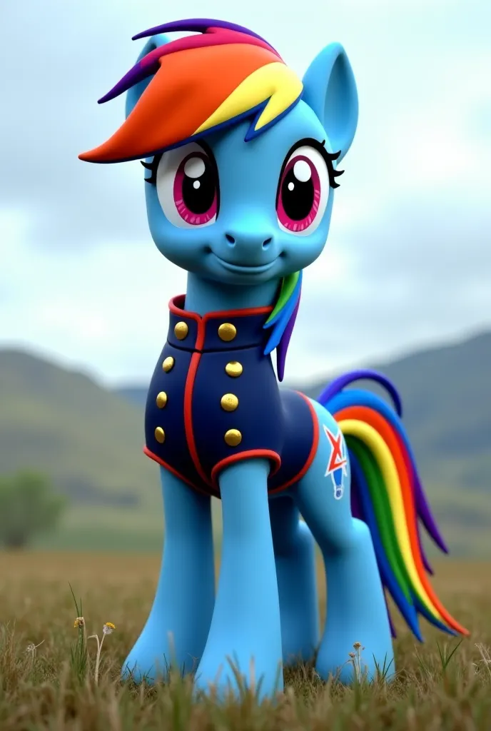 Generate a show accurate Rainbow Dash in a blue Union Civil War uniform