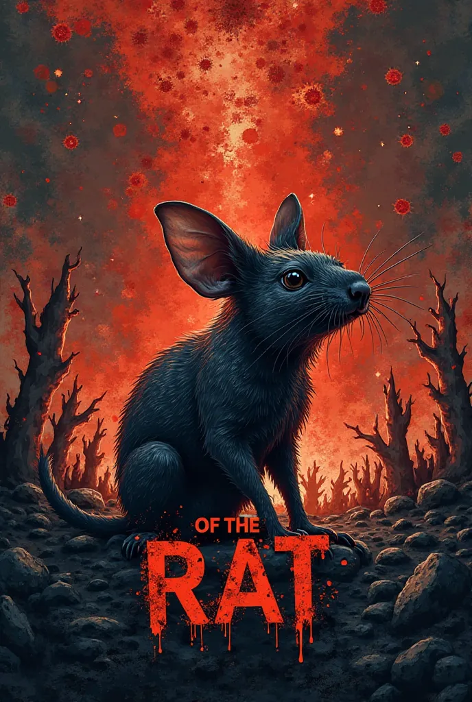 Make me a cover of a fictional chronicle whose title goes by name and slogan:

Year of the Rat: Epicenter of Lie - Global Collapse


Keep in mind that the book is about COVID-19, so it must have something with the coronavirus in the design too.