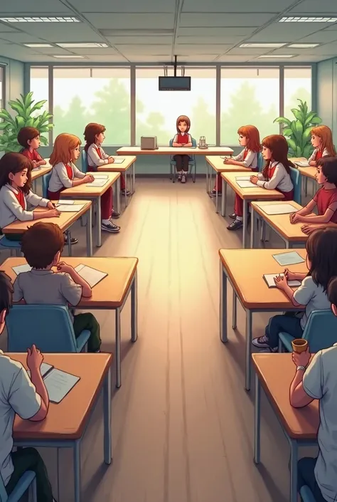 Draw the best way for 15 students to sit in classroom