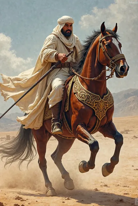 Islamic fighter on his horse