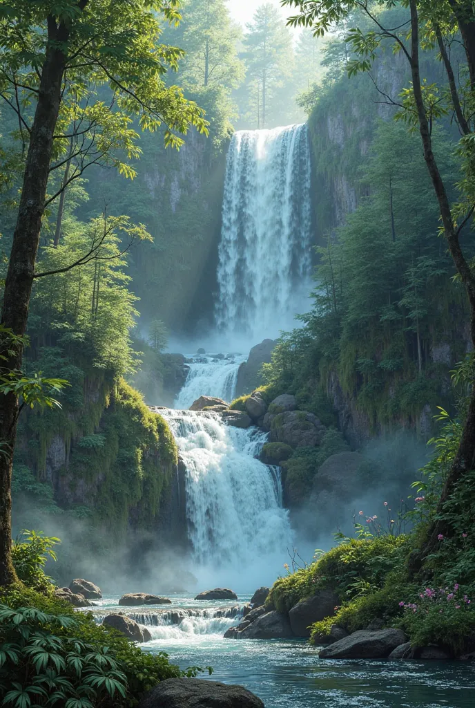 Waterfall in a forest

