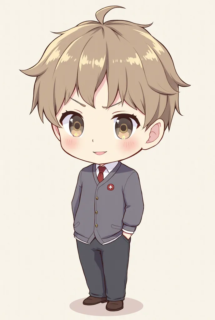 High Resolution,8k,portrait,Japanese,  chibi style, first half of 30,male、Full Body Image,relaxed posture,Soft Lighting,Natural Skin Tone,Delicate Textures,Elegant Atmosphere,pop art,Digital Art,cute,(1boy ), chibi,full body,super deformation,  deformation...