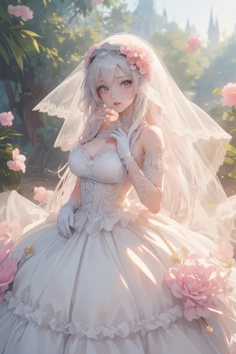 Medium to Long Range Shooting,   full dress shot   ,   full body view ,  Candid portrait, (  Anime Girl, solo focus:1.5), beautiful gorgeous captivating cute adorable princess, (((( masturbates)))), Nose blush, (  blanking:1.5), (pink eye:1.5) , (((hyper d...