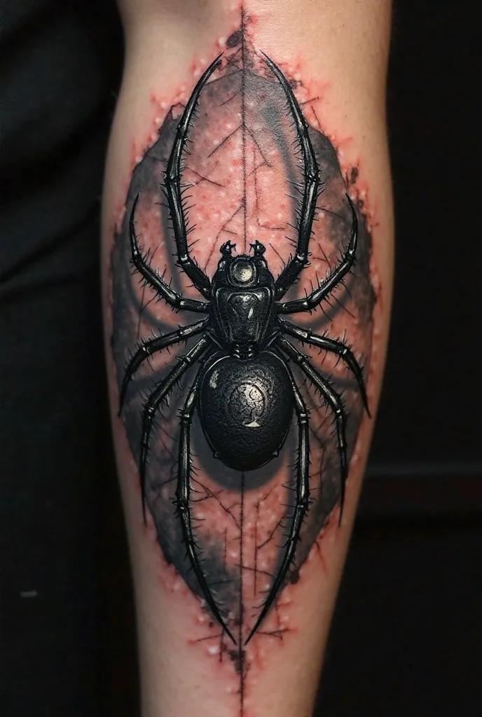 Simple black widow tattoo 