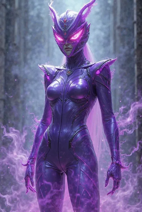 Purple female Kamen rider suit with ghost poltergeist theme