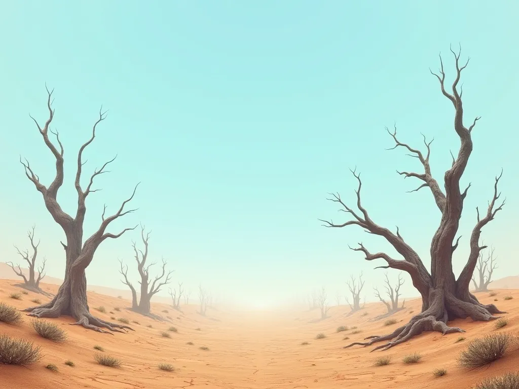 A DESERT WITHOUT PEOPLE WITH DRY TREES