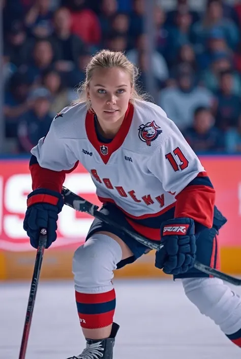 Sydney Sweeney playing hockey