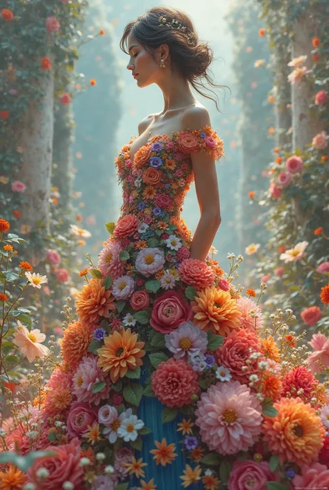 multi culture flower dress