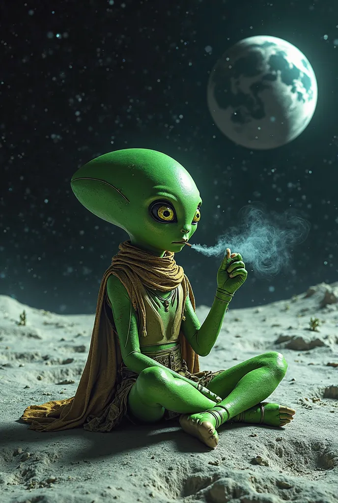 Marciano smoking marijuana on the Moon