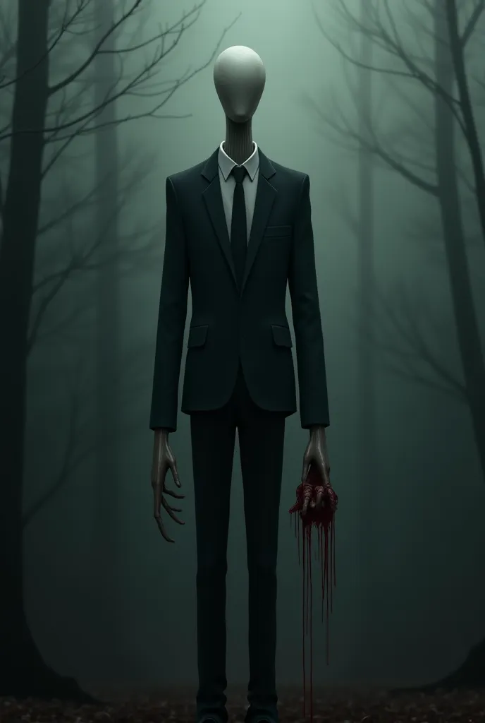 Slenderman with blood in hand