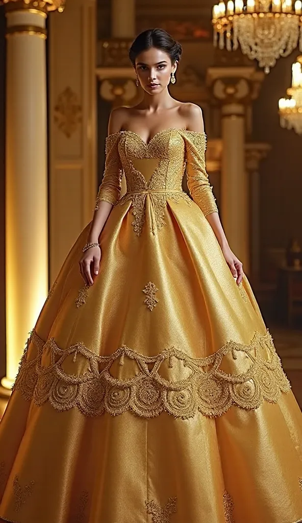 Gold party dress that enchants everyone 