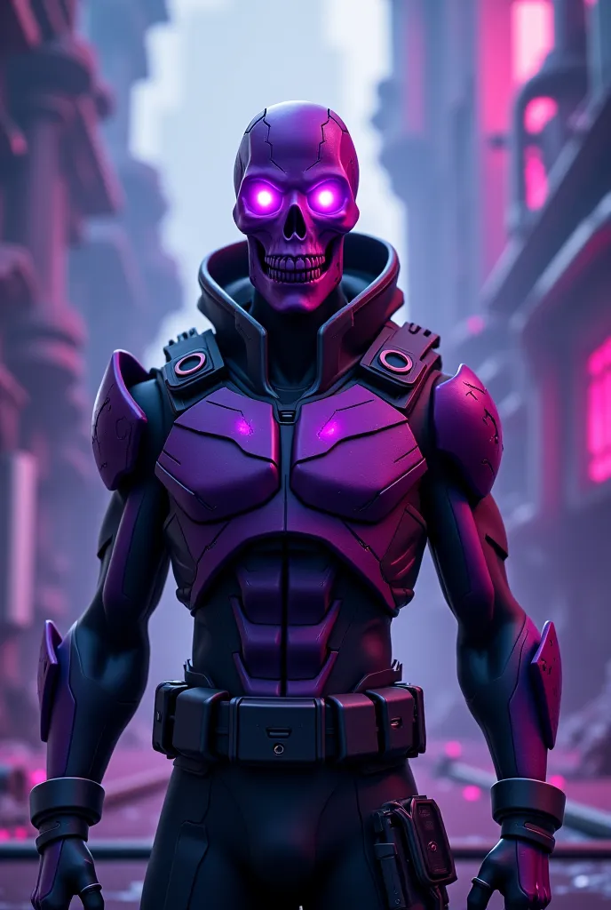 Purple skull trooper from the video game Fortnite 