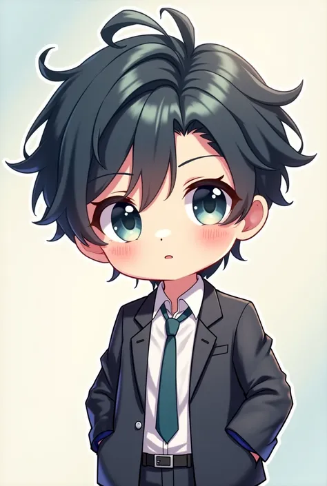 High Resolution,8k,portrait,  chibi style, super deformation,  first half of 30,male、Full Body Image,relaxed posture,Soft Lighting,Natural Skin Tone,Delicate Textures,Elegant Atmosphere,pop art,Digital Art,cute,(1boy ), chibi,full body,deformation,Change y...