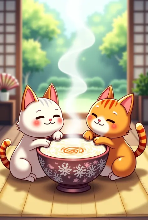 With anime images
Nekomata rice porridge