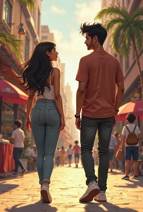 20-year-old Latino man with 2 meters with black hair and 20-year-old brunette Latin woman with black hair trying and looking for places to eat  