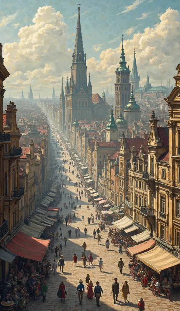 1800s Europe, city view