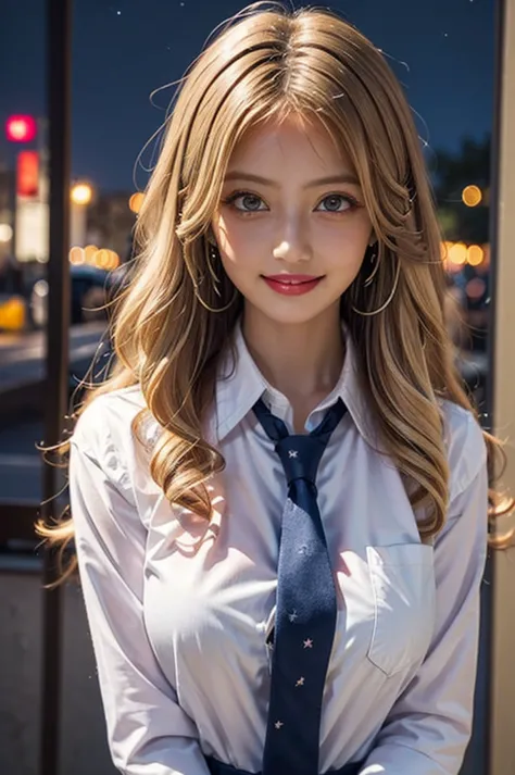 (((upper body))), ((face focus)), looking at viewer, nsfw, (real), (vivid), 
1 girl, (Spring pink makeup), ((glowing skin)), ((happy smile, Droopy eyes:1.2)),
long hair, (((blonde:1.2))), (((curly and wavy hair:1.2))), 
jewelry, earrings, piercing,
school ...