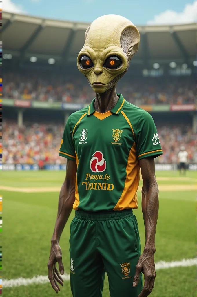 Alien Wearing South African ODI cricket Jersey