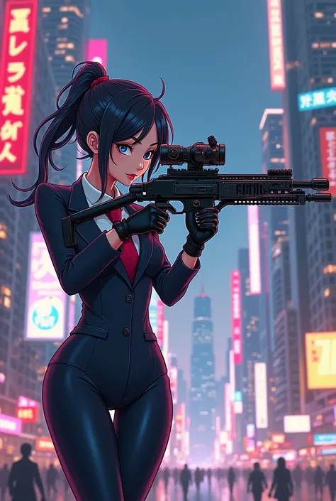 Funny anime illustration for Steam on the topic: Hitman: sniper Challenge 