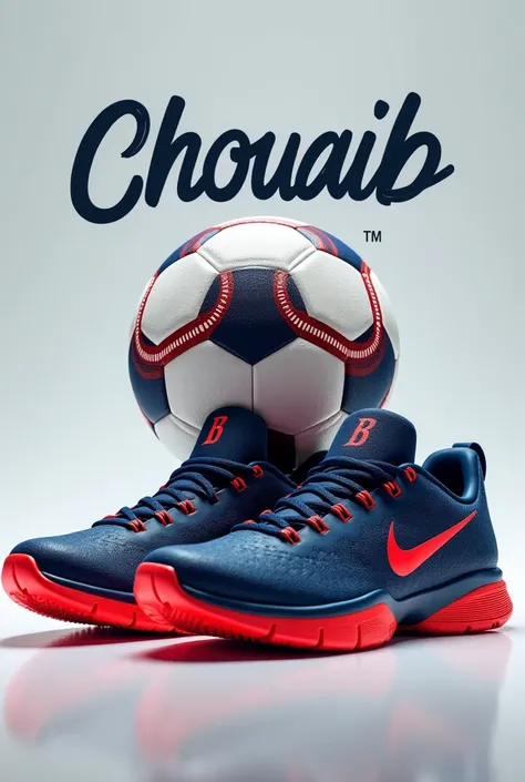 Le nom de Chouaib dessinée sur un ballon de football league Champion +chaussures de sport résolution ultra hd 