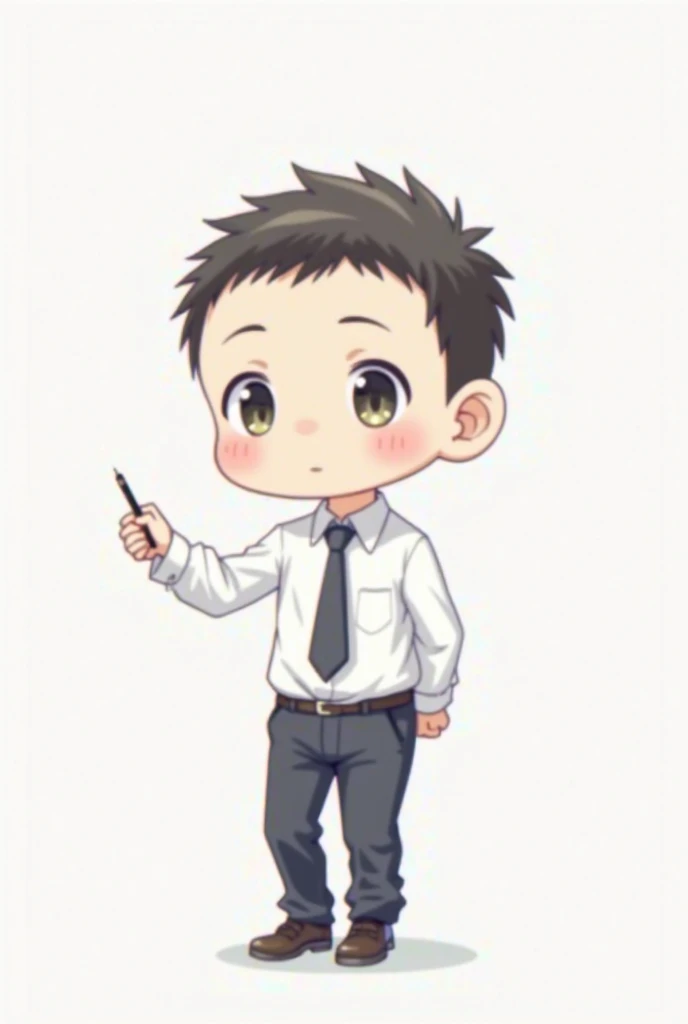 Chibi male high school student erases background