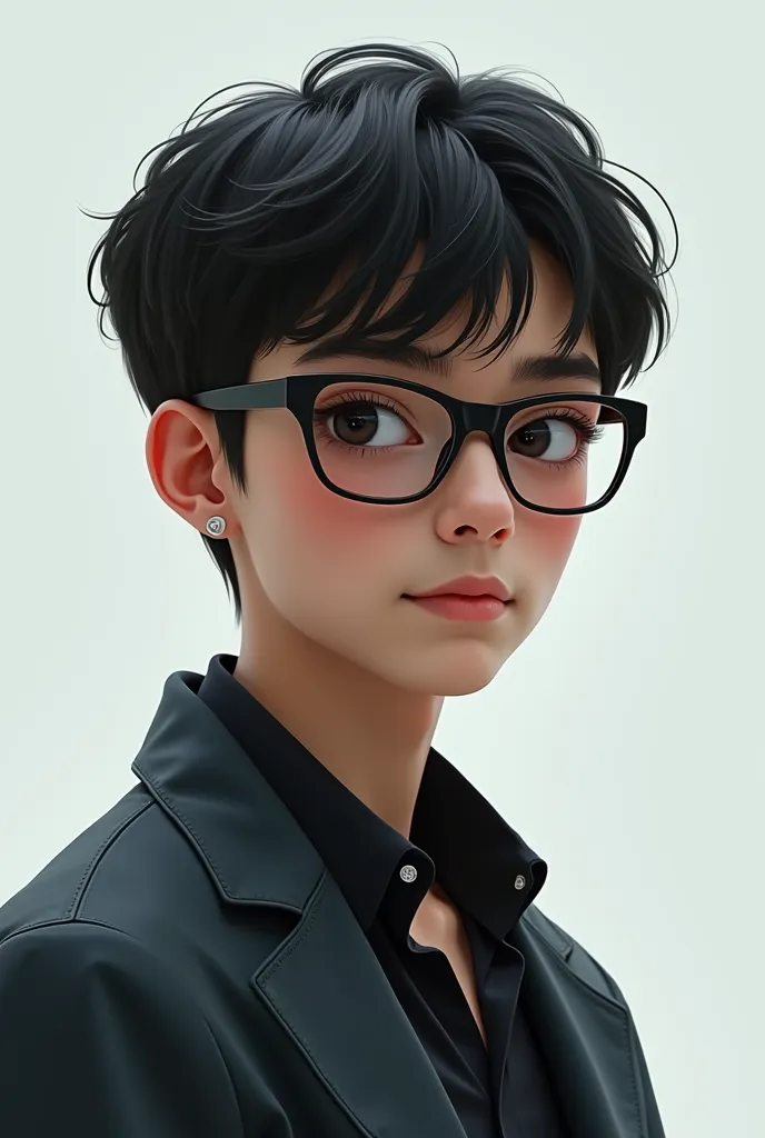 A picture of a 17-year-old Egyptian ager with black hair and shaved wearing black glasses. A perfect realistic full body picture in the style of 2025 pictures