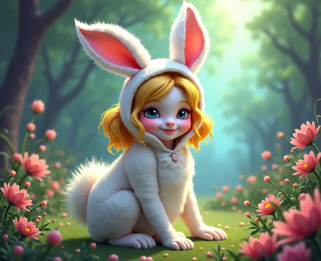 Alice from Alice in wonderland dressed as a bunny