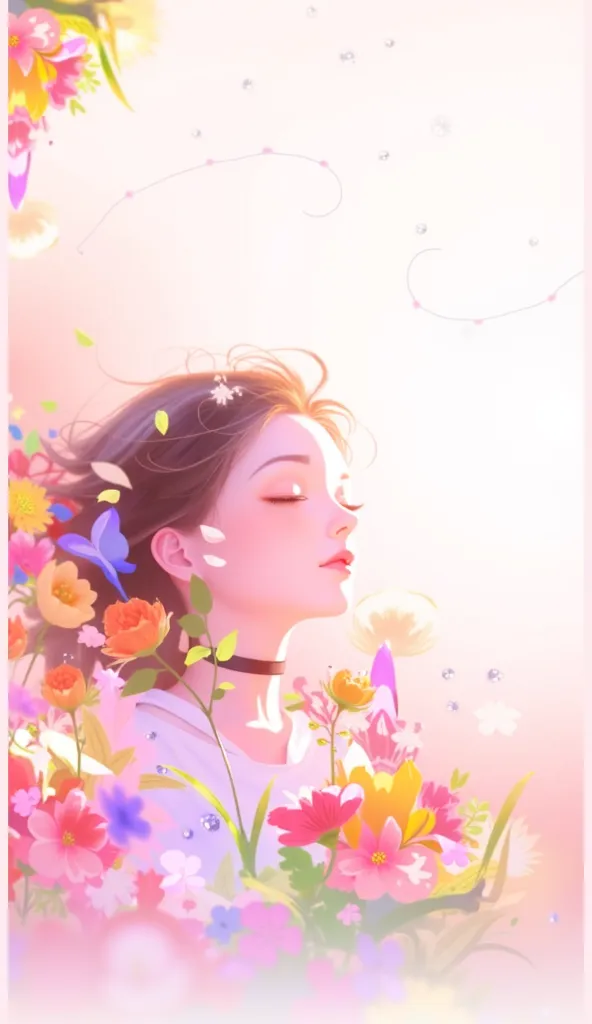 ((RAW photos)，absurdity of feather，(absurdity of feather分辨率))， masterpiece，Best Quality，(extremely detailed 8k unity CG wallpaper)，( BEST ILLUSTRATION )，(best shade)，Realistic Lighting，beautiful and detailed brilliance， girl，flower，surround