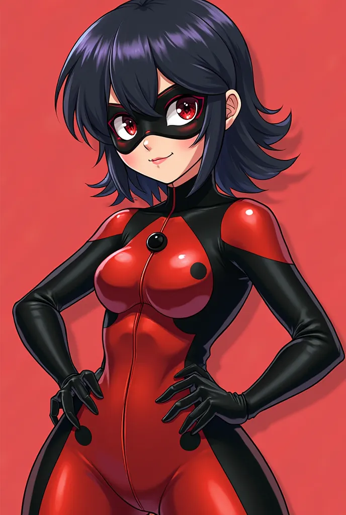 a close up of a person in a red and black outfit, miraculous ladybug, full body zenkai! asuka suit, ladybug, male protagonist 👀 :8, ladybug as a monster, nanoboy, badass pose, miraculous, sassy pose, cel shaded!!!, red and black costume!!!, powerful pose, ...