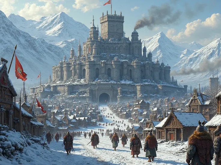 A big viking city with Fortress 