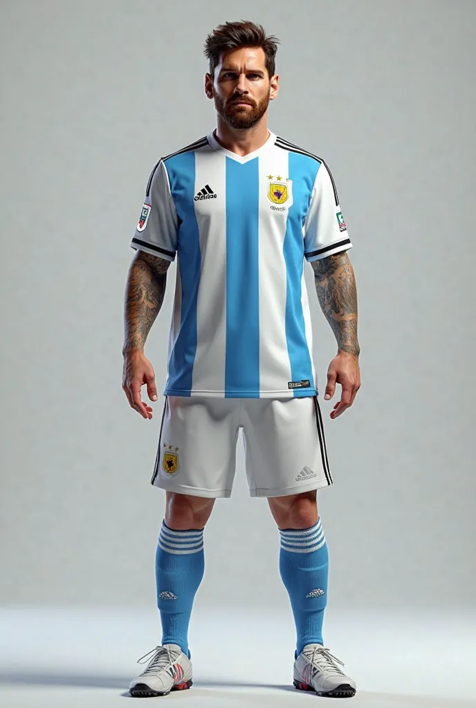 Messi In Argentina Jersey Looking Fornt Full standing  3d Image