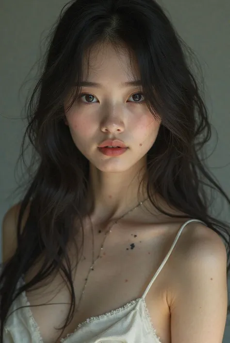 Asian girl not wearing a shirt