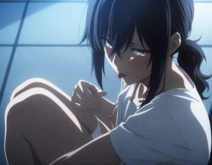 masterpiece, best quality, amazing quality, highres, absurdres, very aesthetic, high resolution, ultra detailed, perfect details, midnight, ,indoors, ufotable style, (blue hour), (from above,),
1girl, solo, ufotable style, anime style, (anime coloring...
