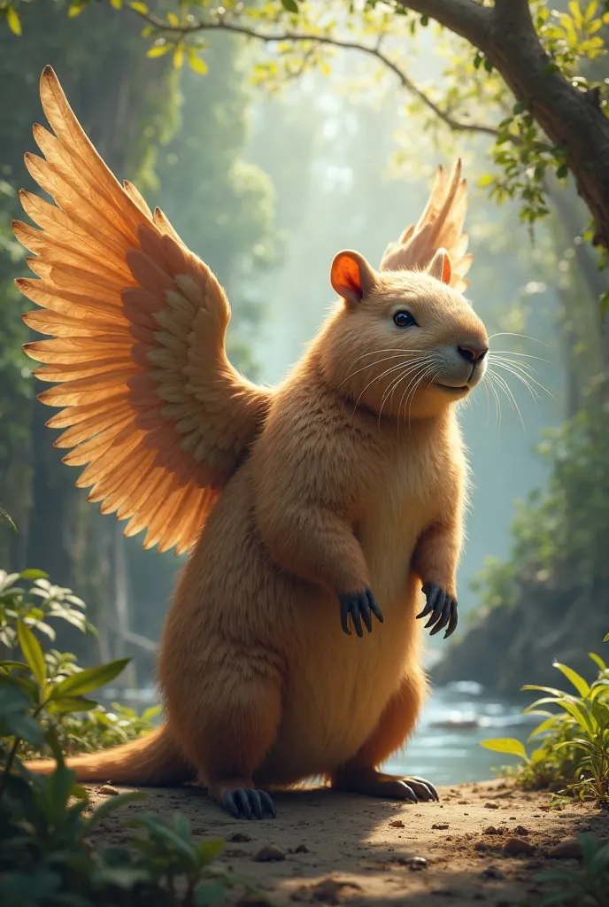 Capybara with wings