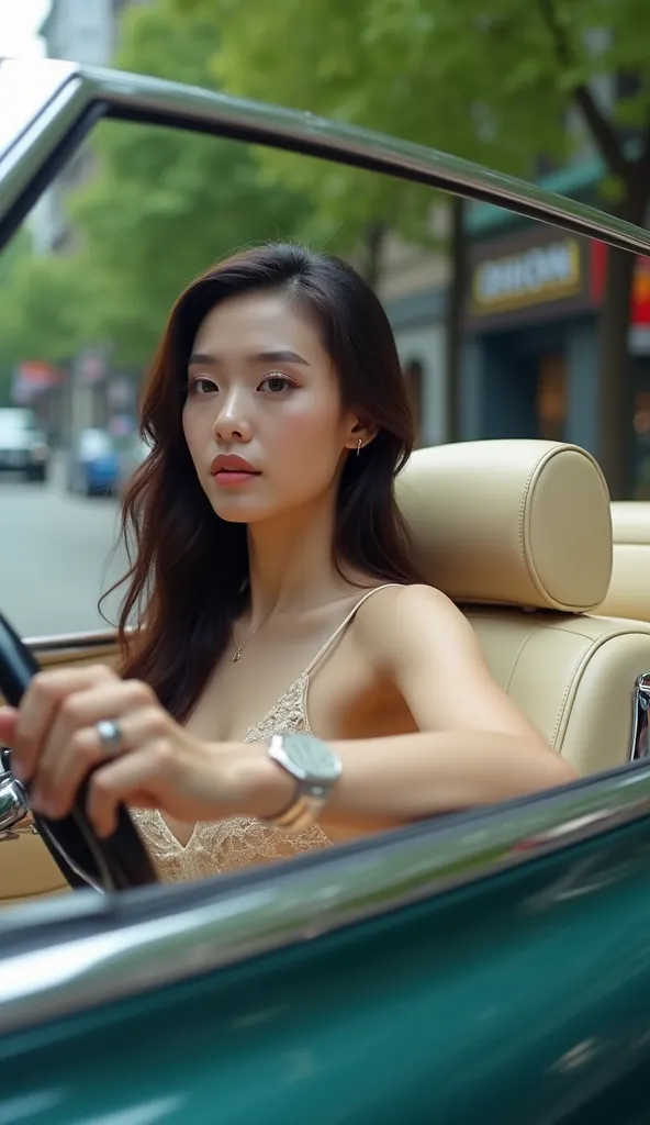 VIDEO of a very beautiful Vietnamese girl driving a luxurious oto