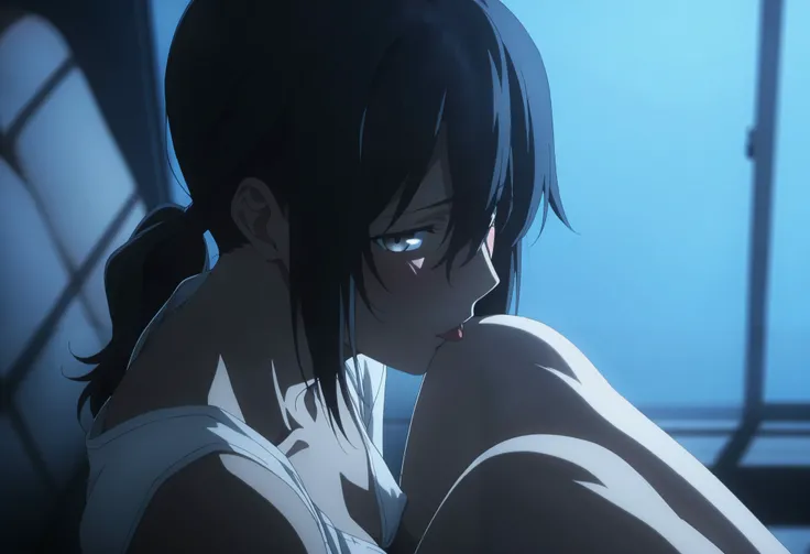 masterpiece, best quality, amazing quality, highres, absurdres, very aesthetic, high resolution, ultra detailed, perfect details, midnight, ,indoors, ufotable style, (blue hour), (from above, from side,),
1girl, solo, ufotable style, anime style, (ani...